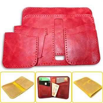 Lidya Dikey Deri Cüzdan & Kartlık Kendin Yap Seti, Diy Parça Deri Hobi Kit