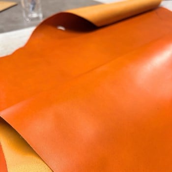 Lorena Vejetal Turuncu 1.2mm, Deri Hobi Uğraşı İçin Hakiki Parça Deri 