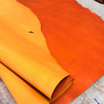 Lorena Vejetal Turuncu 1.2mm, Deri Hobi Uğraşı İçin Hakiki Parça Deri 