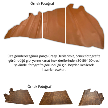 Mavi Tiana Crazy Deri 1.2-1.4 mm, Deri Hobi İçin Crazy Deri Hakiki Deri Parçası