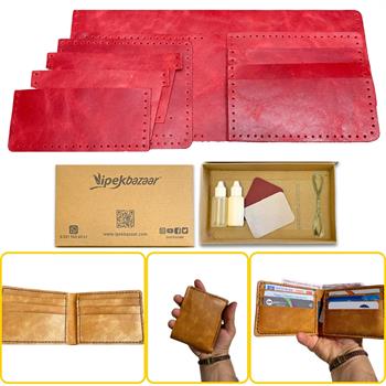 MERİÇ Yatay Baba Cüzdan, Hakiki Deri Erkek Cüzdan Kendin Yap Seti