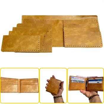 MERİÇ Yatay Baba Cüzdan, Hakiki Deri Erkek Cüzdan Kendin Yap Seti