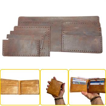 MERİÇ Yatay Baba Cüzdan, Hakiki Deri Erkek Cüzdan Kendin Yap Seti