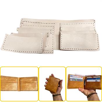 MERİÇ Yatay Baba Cüzdan, Hakiki Deri Erkek Cüzdan Kendin Yap Seti