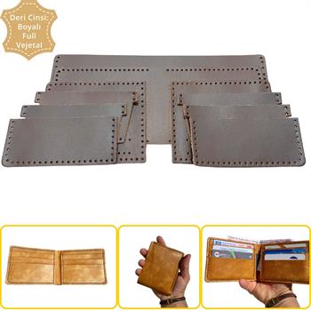 MERİÇ Yatay Baba Cüzdan, Hakiki Deri Erkek Cüzdan Kendin Yap Seti