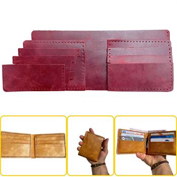 MERİÇ Yatay Baba Cüzdan, Hakiki Deri Erkek Cüzdan Kendin Yap Seti