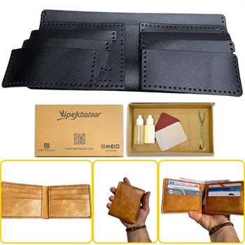 MERİÇ Yatay Baba Cüzdan, Hakiki Deri Erkek Cüzdan Kendin Yap Seti