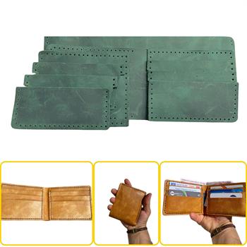 MERİÇ Yatay Baba Cüzdan, Hakiki Deri Erkek Cüzdan Kendin Yap Seti