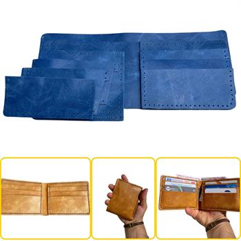 MERİÇ Yatay Baba Cüzdan, Hakiki Deri Erkek Cüzdan Kendin Yap Seti