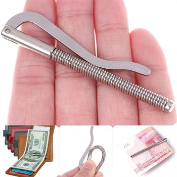 Metal Para Tokası, Cüzdan İçi Yaylı Para Klipsi, Deri Hobi Aksesuar 1 Adet