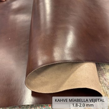 Miabella Kahve Vaketa Deri 1.8-2.0 mm, Deri Hobi İçin Hakiki Parça Deri 