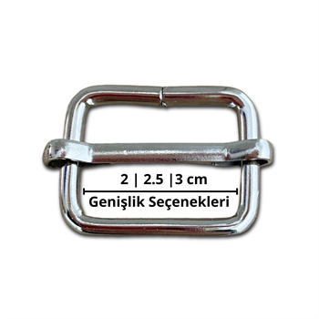 Nikel Sürgülü Çanta Ayar Halkası, Metal Askı Tokası,1 Adet
