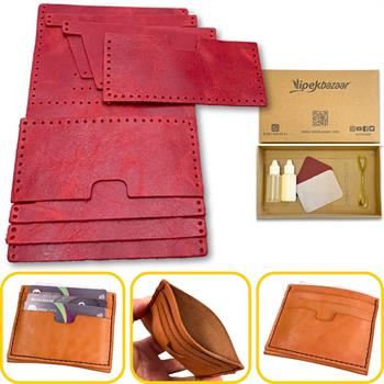 Nil 6lı Kartlık Hakiki Deri Cüzdan Kendin Yap Seti, Diy Parça Deri Hobi Kit