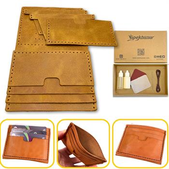 Nil 6lı Kartlık Hakiki Deri Cüzdan Kendin Yap Seti, Diy Parça Deri Hobi Kit