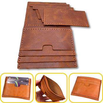 Nil 6lı Kartlık Hakiki Deri Cüzdan Kendin Yap Seti, Diy Parça Deri Hobi Kit