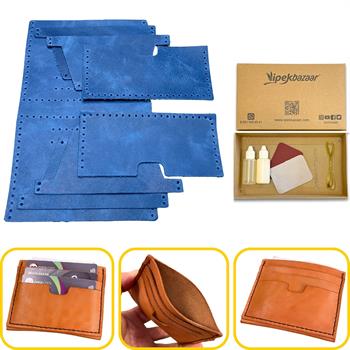 Nil 6lı Kartlık Hakiki Deri Cüzdan Kendin Yap Seti, Diy Parça Deri Hobi Kit