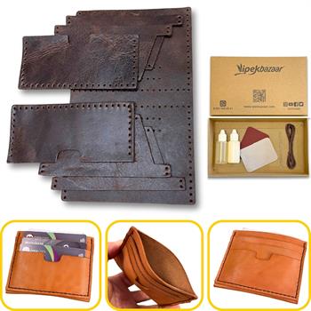 Nil 6lı Kartlık Hakiki Deri Cüzdan Kendin Yap Seti, Diy Parça Deri Hobi Kit