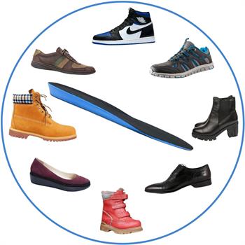 Ortopedik Memory Foam Tabanlık, Konfor & Rahat Ark Takviyeli, Şok Emici Ayakkabı Tabanı, Siyah