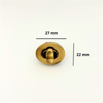 Oval Antik Metal Çanta Kilidi 22x27mm, Çanta Aksesuarı 1 Adet