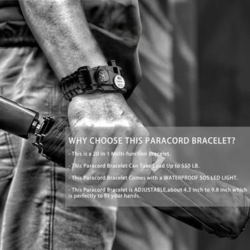 Paracord Bileklik İçin Ateş Başlatıcılı, Düdüklü, Ledli, Bıçaklı, Pusulalı Klips