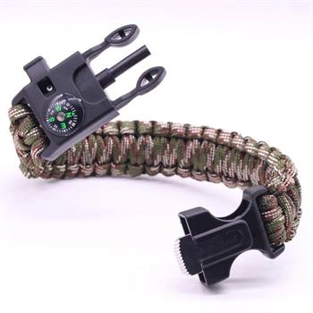 Paracord Bileklik İçin Pusulalı, Ateş Başlatıcılı, Düdüklü, Bıçaklı Klips, 1 Adet