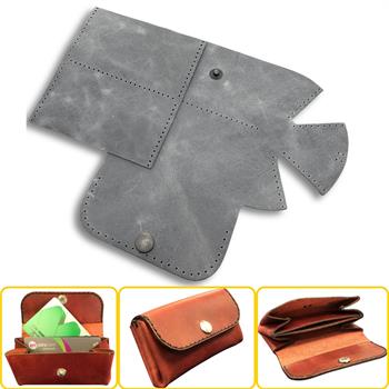 Perge Mini Körüklü Deri Kadın Cüzdan & Kartlık Kendin Yap Seti, Diy Parça Deri Hobi Kit