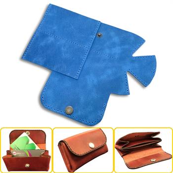 Perge Mini Körüklü Deri Kadın Cüzdan & Kartlık Kendin Yap Seti, Diy Parça Deri Hobi Kit