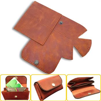 Perge Mini Körüklü Deri Kadın Cüzdan & Kartlık Kendin Yap Seti, Diy Parça Deri Hobi Kit