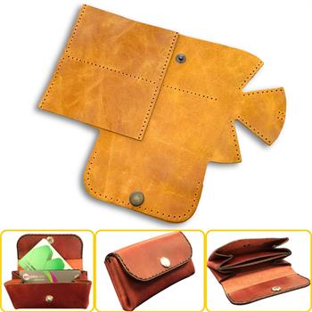 Perge Mini Körüklü Deri Kadın Cüzdan & Kartlık Kendin Yap Seti, Diy Parça Deri Hobi Kit