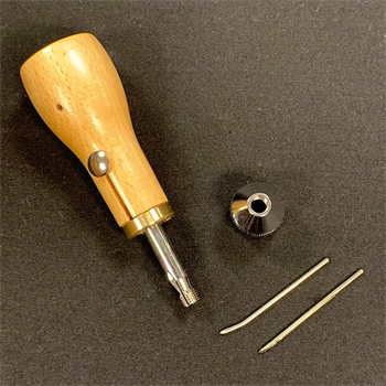 Pratik Hobi Deri Dikiş Seti Ahşap Saplı Makaralı Dikiş İğnesi 6 Parça