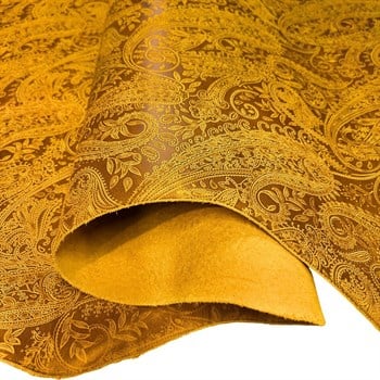 Şal Baskı Desenli Camel Crazy Deri -1.6 mm, Deri Hobi Uğraşı İçin Hakiki Parça Deri 