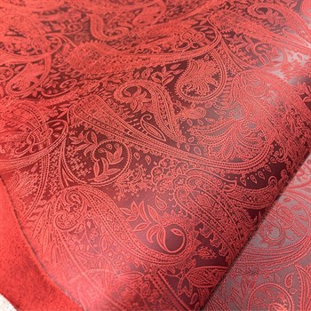 Şal Baskı Desenli Crazy Deri Kırmızı-1.6 mm, Deri Hobi Uğraşı İçin Hakiki Parça Deri 