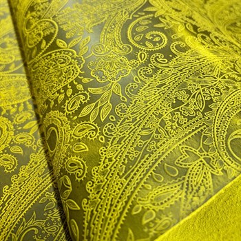 Şal Baskı Desenli Limon Crazy Deri -1.6 mm, Deri Hobi Uğraşı İçin Hakiki Parça Deri 