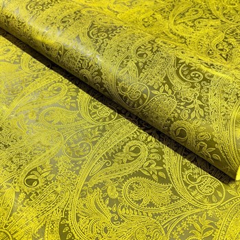 Şal Baskı Desenli Limon Crazy Deri -1.6 mm, Deri Hobi Uğraşı İçin Hakiki Parça Deri 