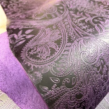 Şal Baskı Desenli Mor Crazy Deri -1.6 mm, Deri Hobi Uğraşı İçin Hakiki Parça Deri 
