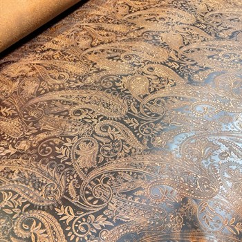 Şal Baskı Desenli Taba Crazy Deri -1.6 mm, Deri Hobi Uğraşı İçin Hakiki Parça Deri 