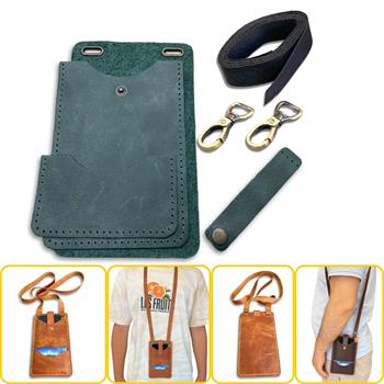 Salda Askılı Mini Çanta, Hakiki Deri Telefon Kılıflı Kartlıklı Cüzdan Tipi Çanta