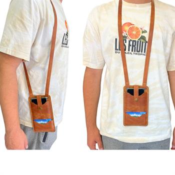 Salda Askılı Mini Çanta, Hakiki Deri Telefon Kılıflı Kartlıklı Cüzdan Tipi Çanta