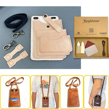 Salda Askılı Mini Çanta, Hakiki Deri Telefon Kılıflı Kartlıklı Cüzdan Tipi Çanta