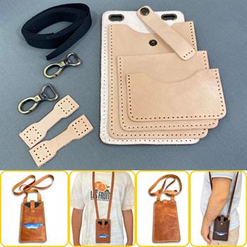 Salda Askılı Mini Çanta, Hakiki Deri Telefon Kılıflı Kartlıklı Cüzdan Tipi Çanta