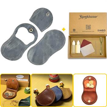 Side Bozuk Para Hakiki Deri Cüzdan Kendin Yap Seti, Diy Parça Deri Hobi Kit