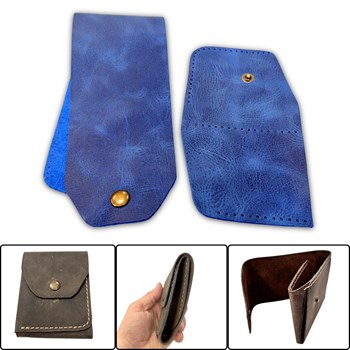 Sille DIY Deri Para Cüzdanı, Hakiki Deri Erkek Kadın Cüzdan Kartlık Kendin Yap Seti