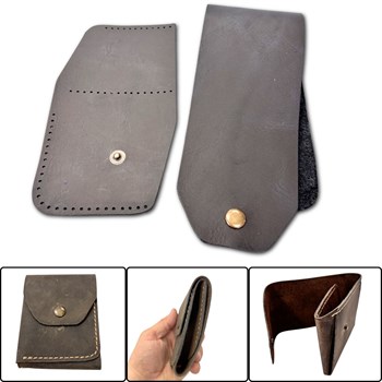 Sille DIY Deri Para Cüzdanı, Hakiki Deri Erkek Kadın Cüzdan Kartlık Kendin Yap Seti