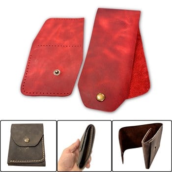 Sille DIY Deri Para Cüzdanı, Hakiki Deri Erkek Kadın Cüzdan Kartlık Kendin Yap Seti