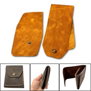 Sille DIY Deri Para Cüzdanı, Hakiki Deri Erkek Kadın Cüzdan Kartlık Kendin Yap Seti