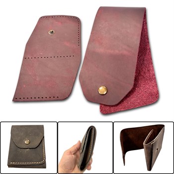 Sille DIY Deri Para Cüzdanı, Hakiki Deri Erkek Kadın Cüzdan Kartlık Kendin Yap Seti