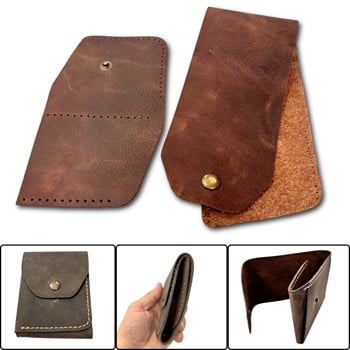 Sille DIY Deri Para Cüzdanı, Hakiki Deri Erkek Kadın Cüzdan Kartlık Kendin Yap Seti