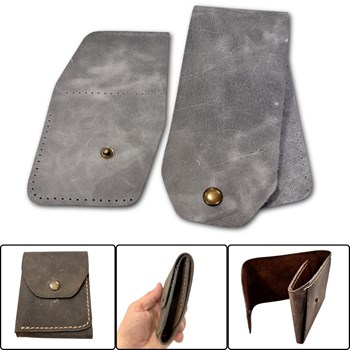 Sille DIY Deri Para Cüzdanı, Hakiki Deri Erkek Kadın Cüzdan Kartlık Kendin Yap Seti