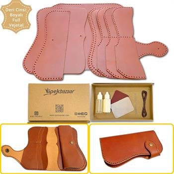 Sofia Kadın Hakiki Deri Cüzdan Kendin Yap Seti, Diy Parça Deri Hobi Kit