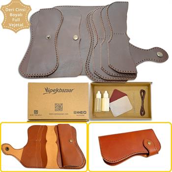 Sofia Kadın Hakiki Deri Cüzdan Kendin Yap Seti, Diy Parça Deri Hobi Kit